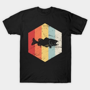 Retro Vintage Bass Fishing Icon T-Shirt